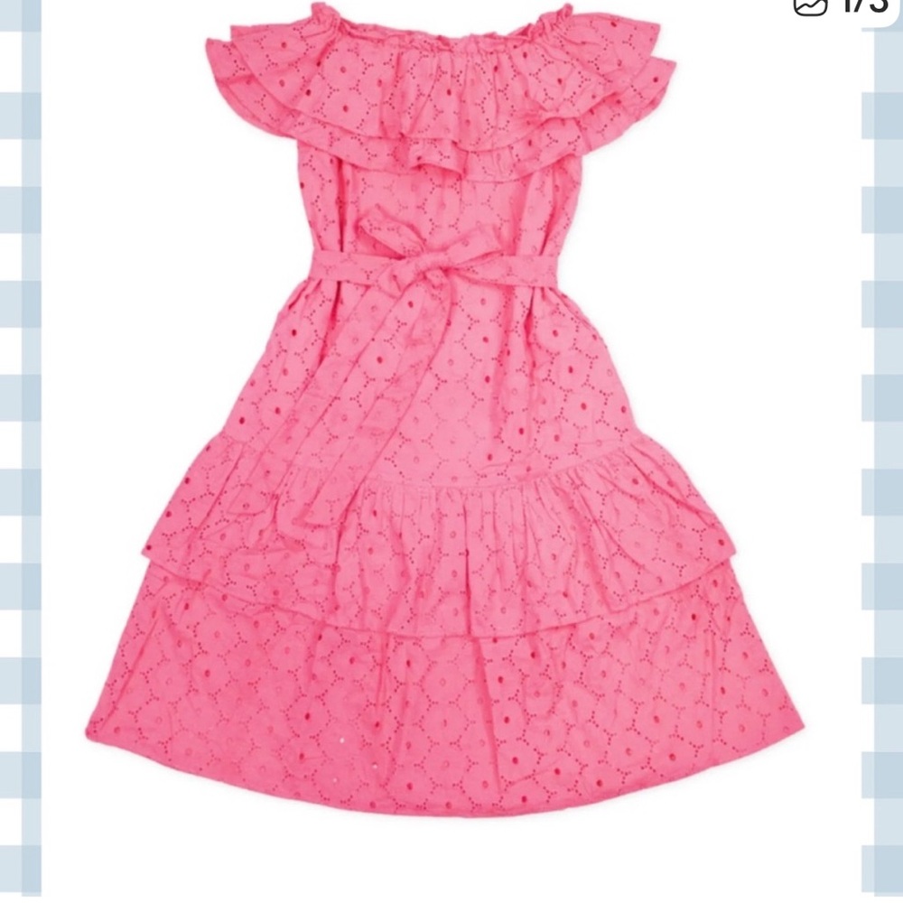 Elizabeth Wilson Pink Ruffled Eyelet Dress